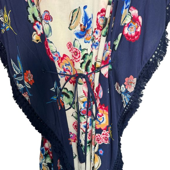 Johnny Was Maya Fringed Dress Floral Print Size Medium - Picture 5 of 7